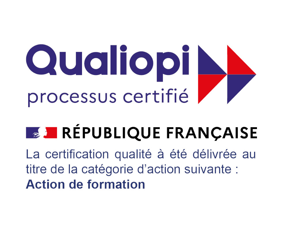 Image avec le logo Qualiopi, confirmant l'obtention de cette certification pour l'entreprise Yanola